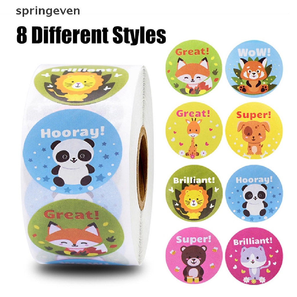 Set 500 Sticker Động Vật Dễ Thương Dán Khen Thưởng Cho Giáo Viên