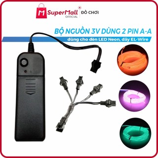 [𝐗𝐚̉ 𝐤𝐡𝐨] Bộ nguồn đèn LED Neon, EL Wire  3V - 3 chế độ sáng, hàng chuẩn bao đổi trả 100%, chạy 2 pin AA