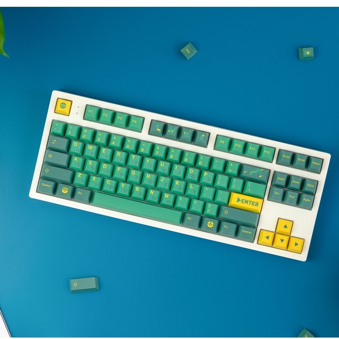 GMK Pokémon Emerald Keycap, 134 phím PBT Keycaps Cherry Profile DYE-SUB Cá nhân hóa GMK Keycaps cho bàn phím cơ