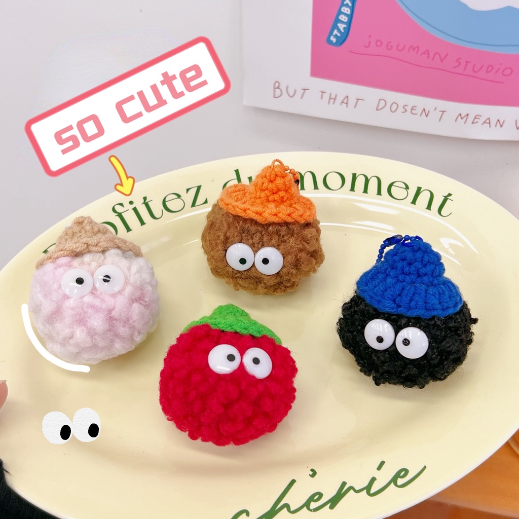 Móc Khóa Hình Quả Bóng Họa Tiết Hoạt Hình Dễ Thương