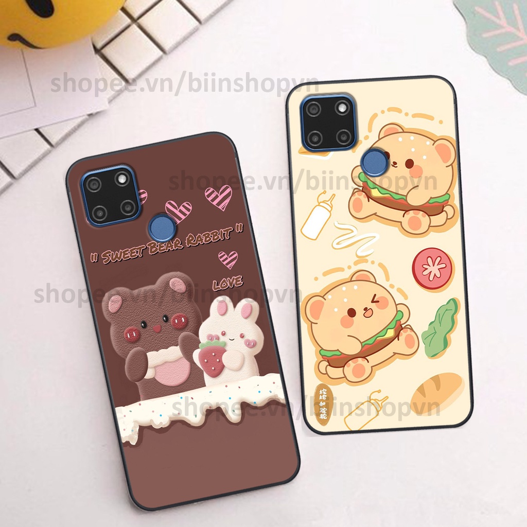 Ốp Realme C12 / C15 in hình gấu chocolate kẹo ngọt siêu đẹp siêu xinh