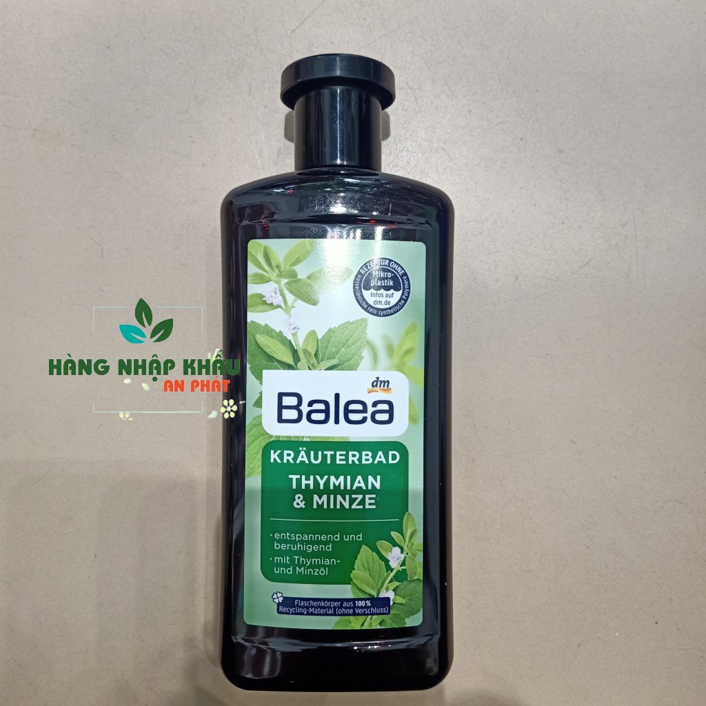 Sữa Tắm Thảo Dược Balea Tinh Dầu Bạc Hà, Cỏ Xạ Hương Thymian & Minze giúp thư giãn giảm stress, 500ml