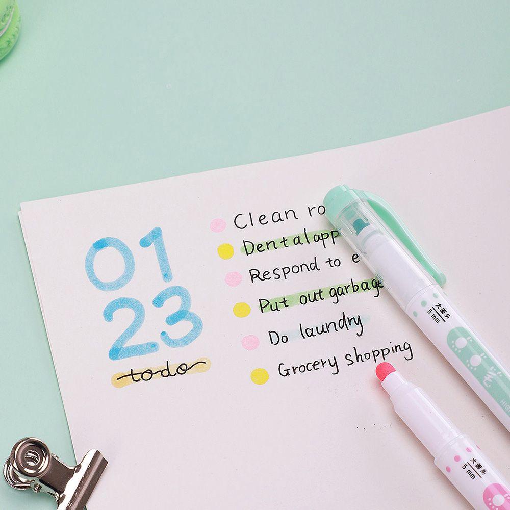 LANSEL Set 6 Bút Vẽ Bắt Sáng Hai Đầu Tiện Dụng