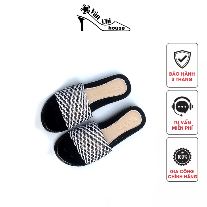 Dép lưới mềm lưới đan đen trắng 3 phân thời trang nữ trung niên cho các quý bà các mẹ cực đẹp