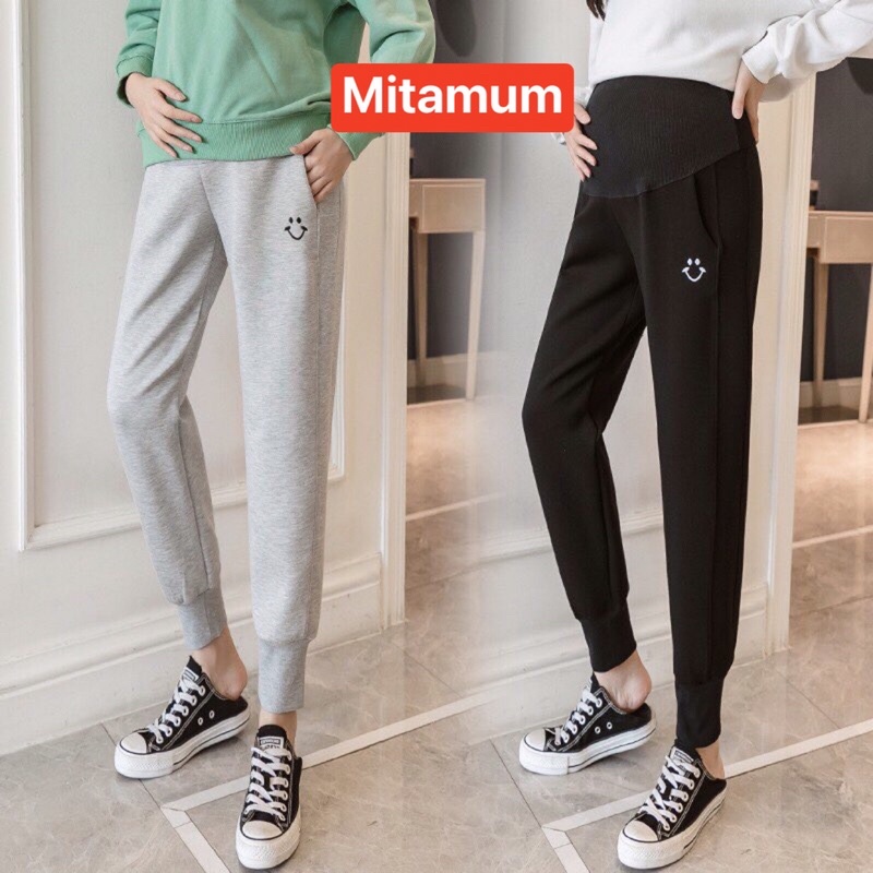 Quần bà bầu dài thu đông chất da cá dày dạ loại 1 dáng thể thao jogger công sở đi chơi mặc nhà thiết kế đẹp giá rẻ