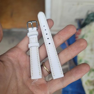 Dây đồng hồ handmade da kỳ đà trắng