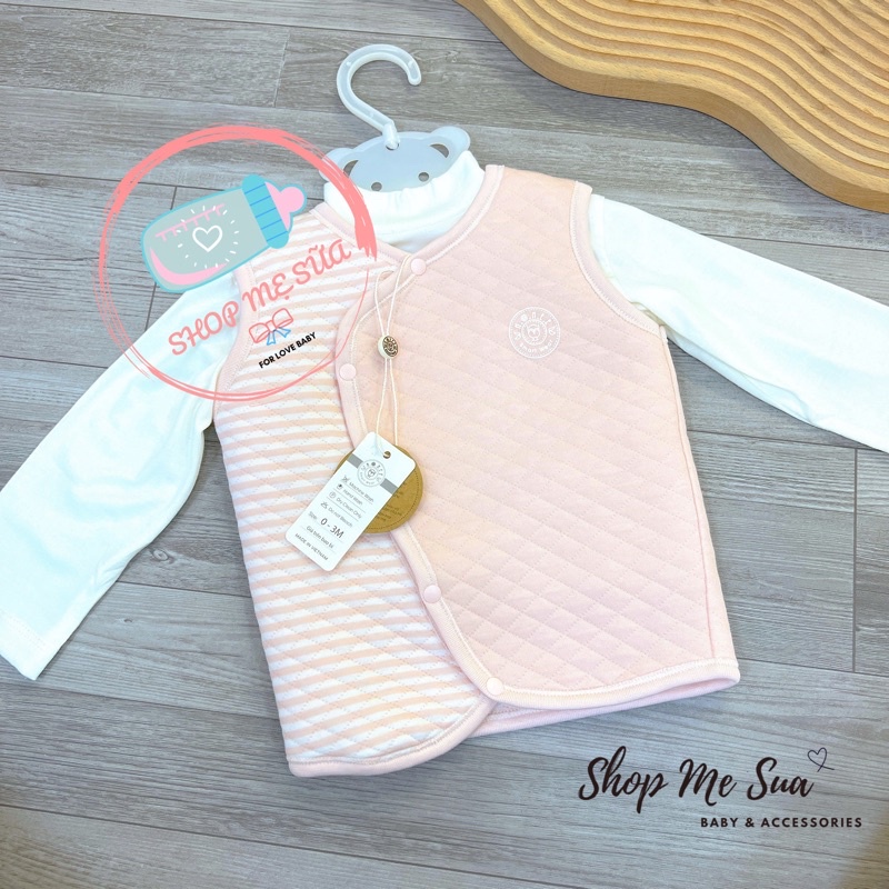 HRNEE Áo Gile Cài Chéo Cho Bé Sơ Sinh Đến 6 Tháng Tuổi