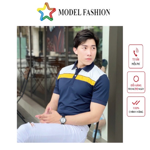 Áo Polo nam cổ bẻ mẫu sọc đơn giản vải xuất xịn, chuẩn form, sang trọng, thanh lịch Model Fashion