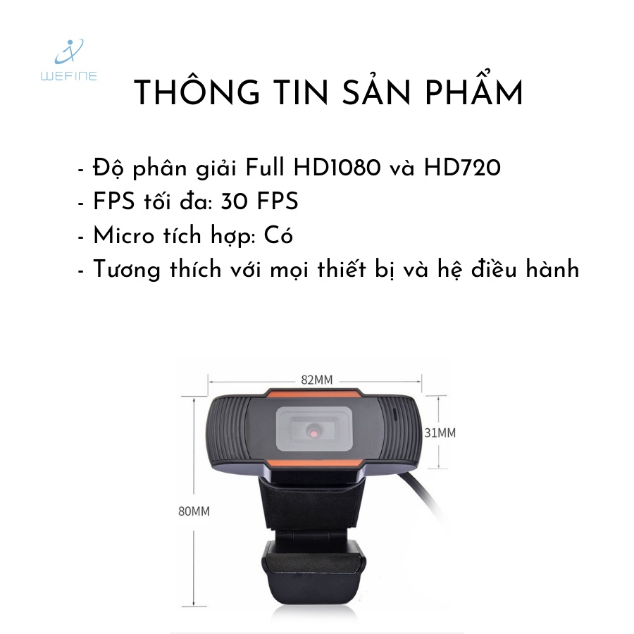 Webcam Máy Tính Có Mic HD-Camera dành cho PC Laptop Android box ..Học Online, Hội Họp, Gọi Video Hình Ảnh Sắc Nét Wefine | BigBuy360 - bigbuy360.vn