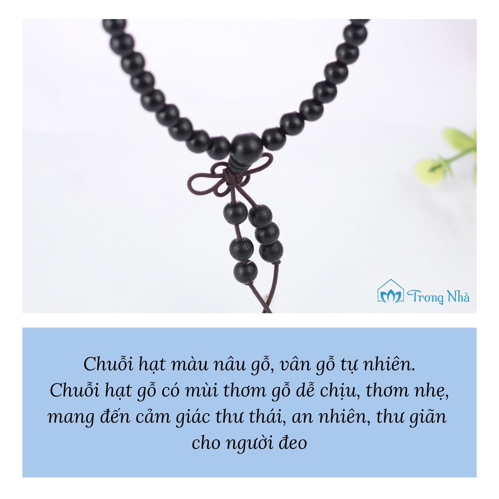 Chuỗi tràng hạt gỗ Mun 6li, 8li - Vòng tay phong thủy - Bình an, may mắn - Trong Nhà