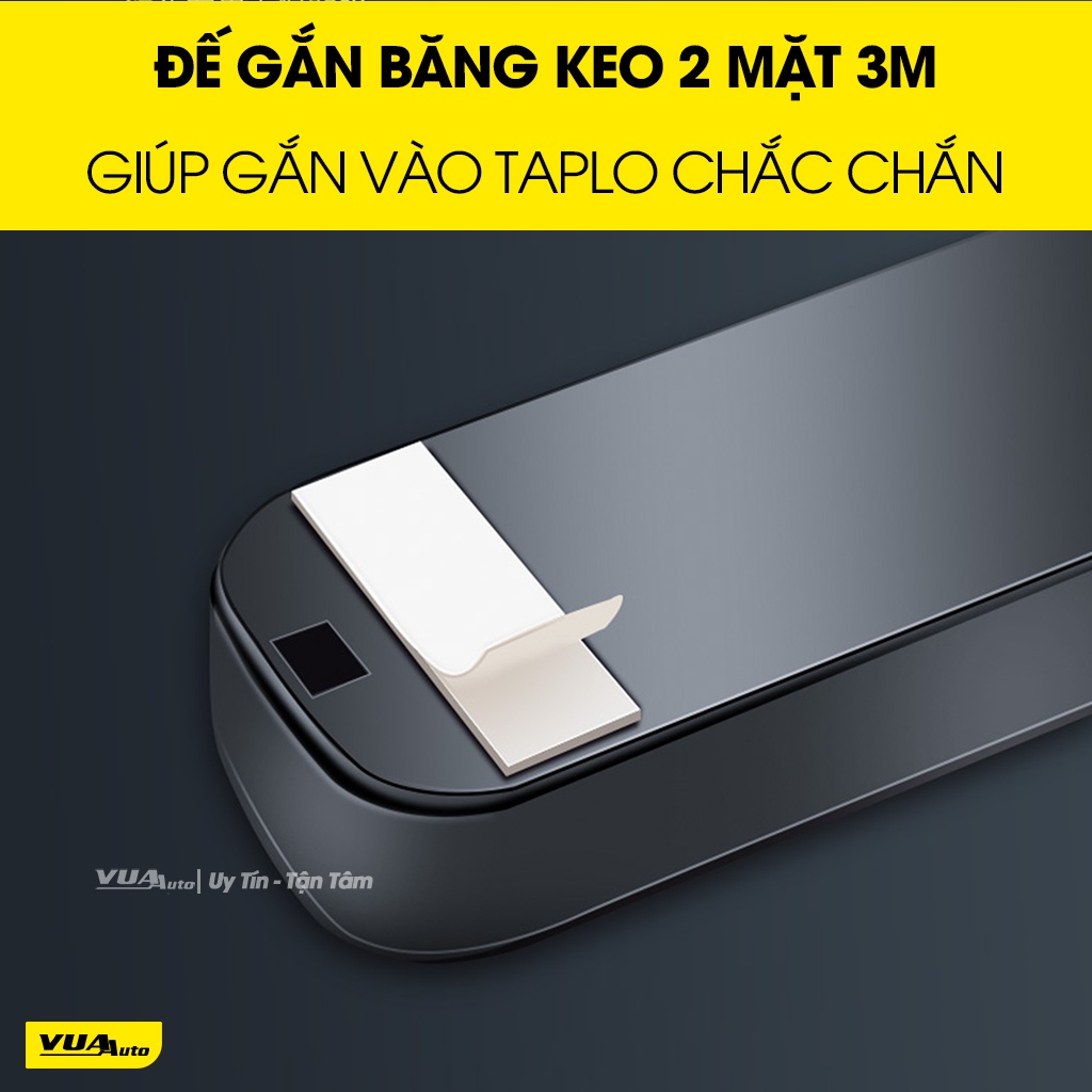 Bảng ghi số điện thoại ô tô VuaAuto gắn trên taplo xe dùng liên hệ khi dừng đỗ xe có nắp gập che số tiện lợi