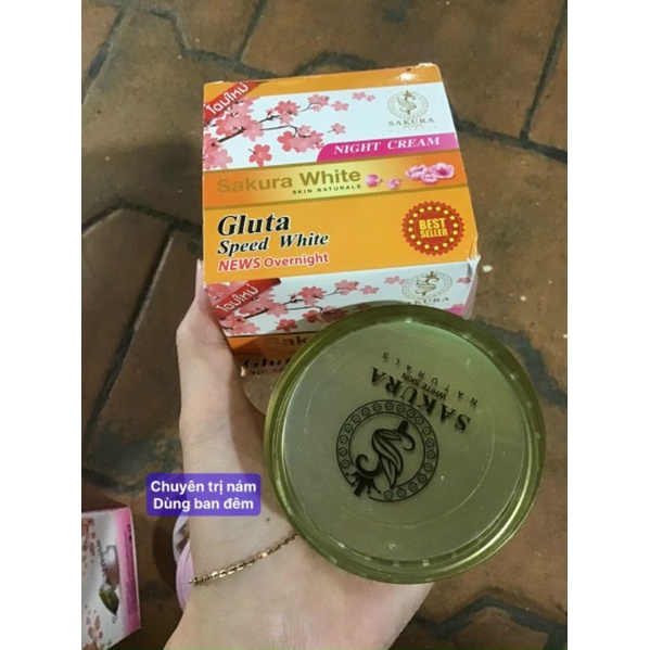Kem nám dưỡng trắng da cao cấp Sakura White - Gluta Speed White Night Cream Thái Lan