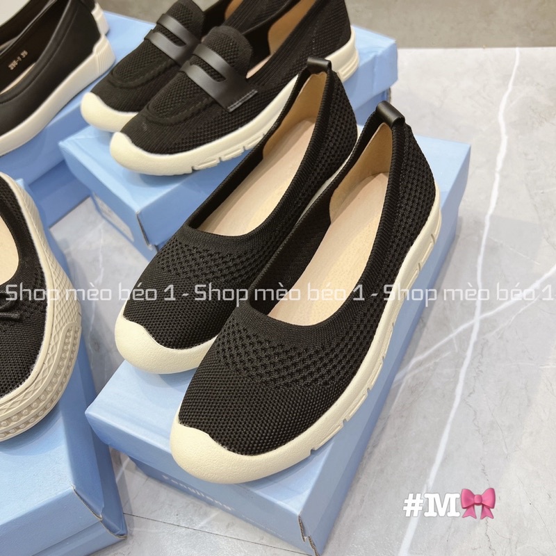 Giày slip on bệt chun mũi tròn fullbox hàng quảng châu cao cấp
