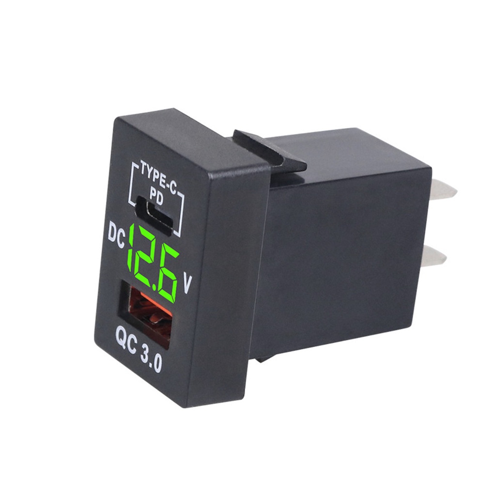 Tẩu Sạc QC3.0 USB 12V 24V Có Vôn Kế Cho Xe Ô Tô Toyota