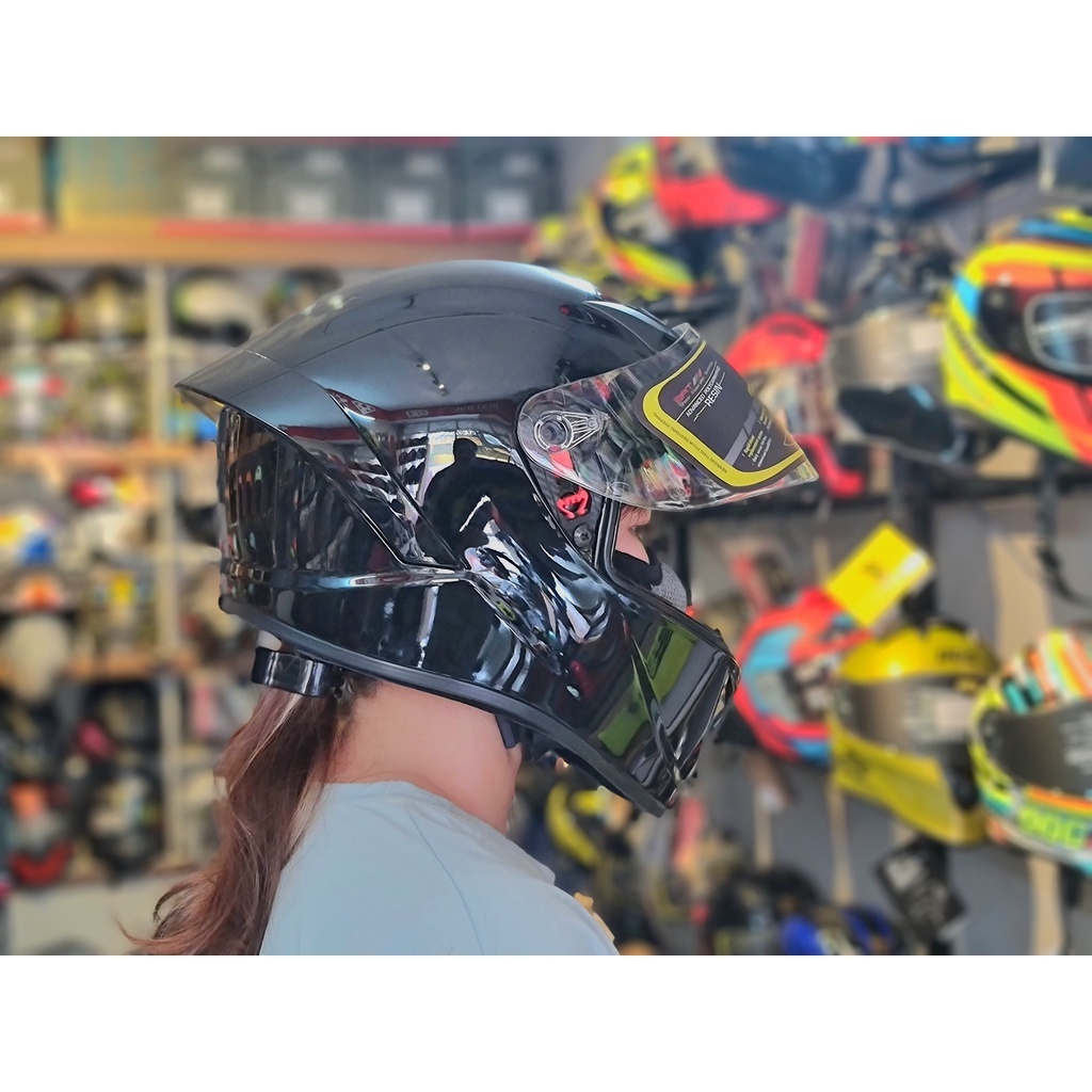 Nón bảo hiểm Fullface nam nữ M266 2 kính màu đen bóng