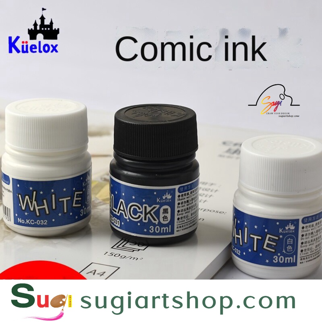 [ Sugi art shop ] [ TÂM TÂM ]-Mực vẽ Skyists, mực vẽ manga, comic (mực trắng hoặc đen)- [ mực cho bút chấm mực ]