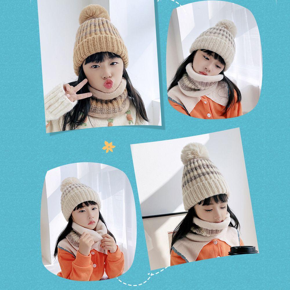 Set Mũ + Khăn Choàng Chống Gió Thời Trang Thu Đông Cho Bé