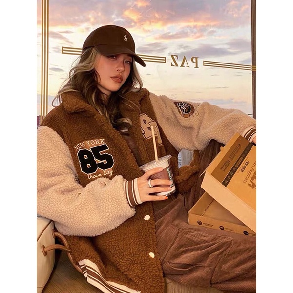 Áo khoác bomber lông cừu-Áo hoddie thêu chữ BeerBro phối 2 màu lót trần bông cao cấp MEMN 1186