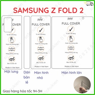 Dán PPF bóng, nhám cho Samsung Z Fold 2 màn hình, mặt lưng, full lưng viền siêu bảo vệ