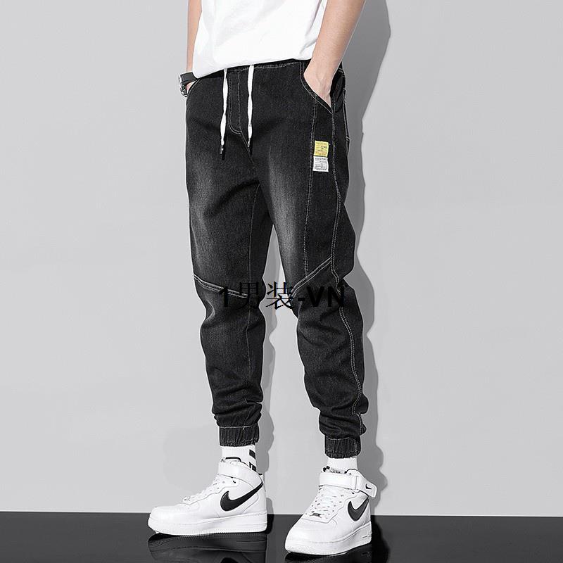 Hàng Giao Ngay Quần Jeans Đen Panjang Dáng Ôm Lelaki Cắt Thẳng Size Lớn Cho Nam
