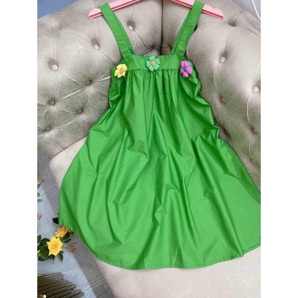 Đầm Babydoll Tiểu Thư Hoa Cài Hai Dây Xoè Đi Chơi Dạo phố