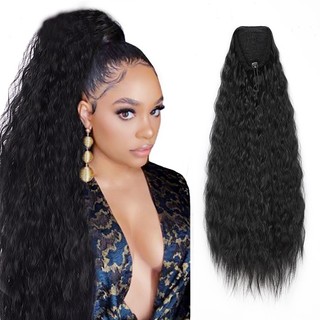 Tóc giả đuôi ngựa WIGSIN xoăn gợn sóng sợi tổng hợp 55cm thời trang