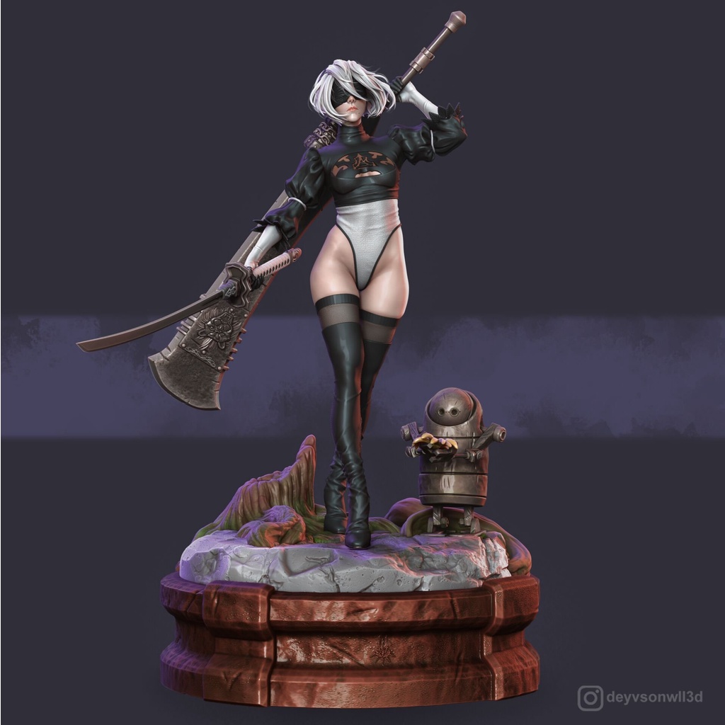 Mô Hình 2B Nier Automata Bằng Chất Liệu Nhựa Resin - Cao 18cm