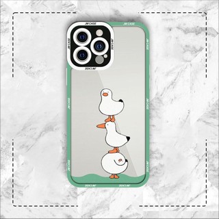 Ốp lưng iphone samsung xiaomi oppo cạnh vuông JMCase Vịt trong suốt