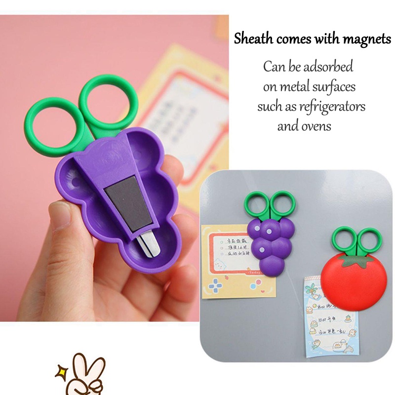 1 Kéo Cắt Giấy Từ Tính Hình Trái Cây An Toàn Cho Bé