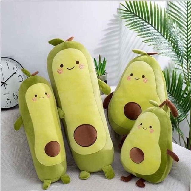 Quả bơ nhồi bông cao cấp | Gấu Bông hình trái bơ để ôm hình tròn chất mềm mịn cao cấp