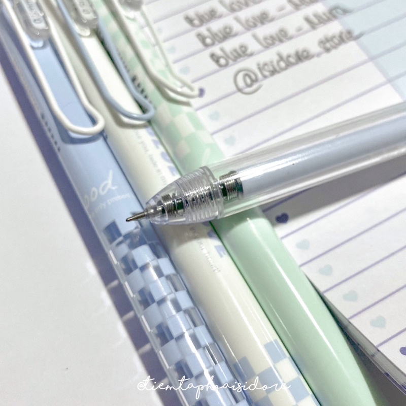 Bút bi gel bấm MURA ngòi 0.5mm BLUE LOVE✨💙🌈