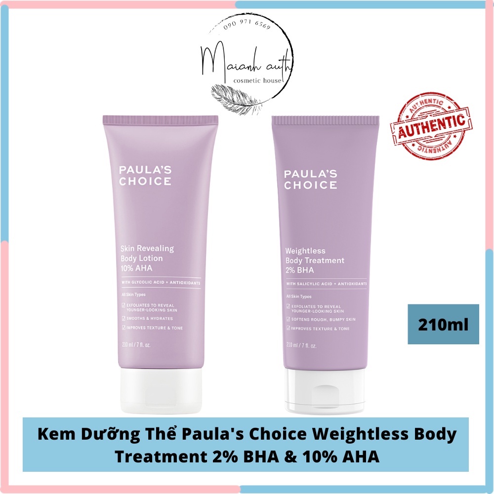 Kem Dưỡng Toàn Thân Chứa 10% AHA , 2% BHA Paula's Choice Skin Revealing Body Lotion 210ml