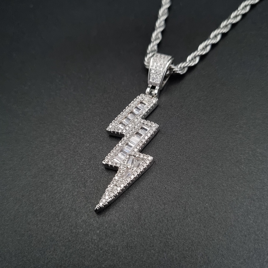 Dây chuyền hiphop dây chuyền nam mạ vàng 18k đá CZ The Thunder