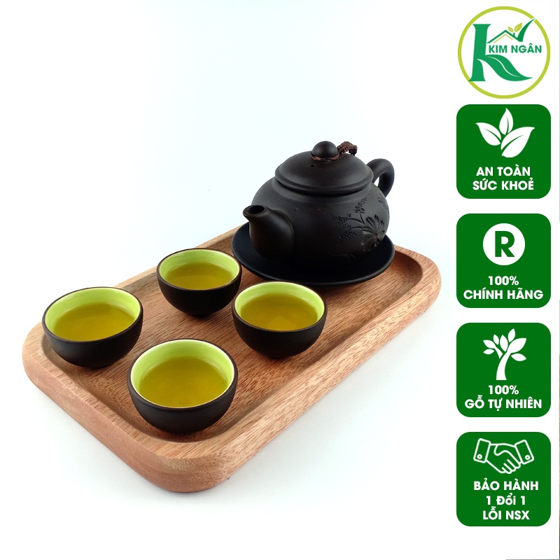 Khay Dĩa Gỗ Tự Nhiên Đựng Thức Ăn Đựng Trà Cà Phê Gọn Nhẹ Phong Cách - KCN1525 - Gỗ Kim Ngân