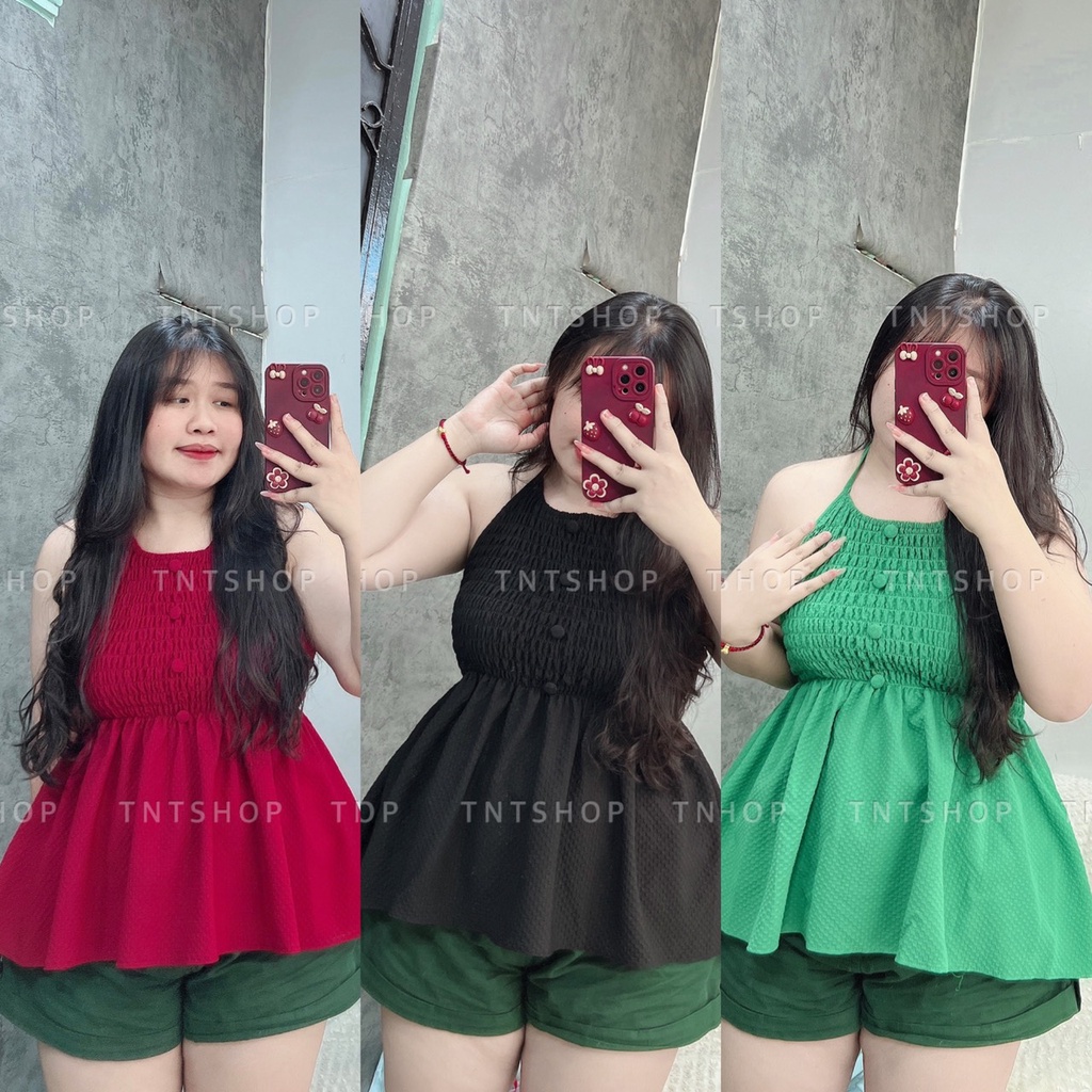 ÁO NÚT BỌC CỔ YẾM  [TNT SHOP BIGSIZE 60KG 90KG]