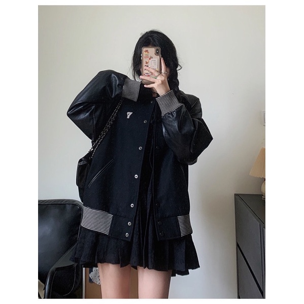 Áo khoác bóng chày nam nữ mới 2022 cổ áo polo phong cách Hàn Quốc