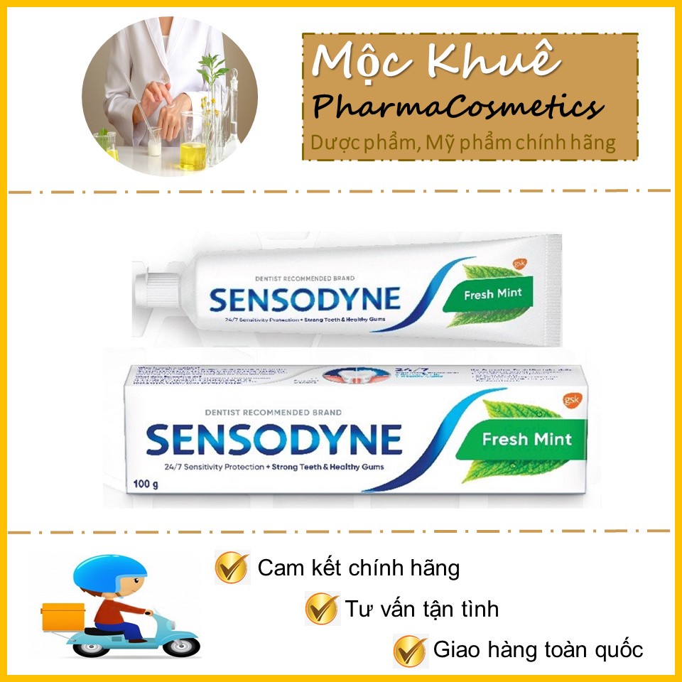 Kem đánh răng Sensodyne Freshmint 100g chính hãng bạc hà thơm mát giúp giảm ê buốt răng