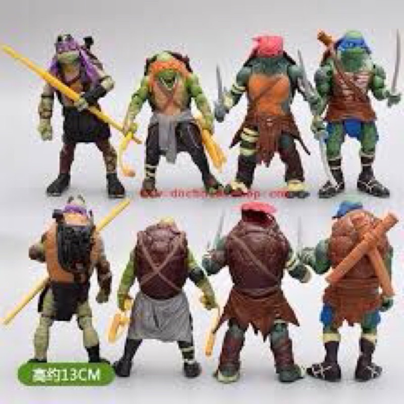Set 04 Mô Hình Anh Em Nhà Ninja Rùa Mẫu 02 - Cao 13cm