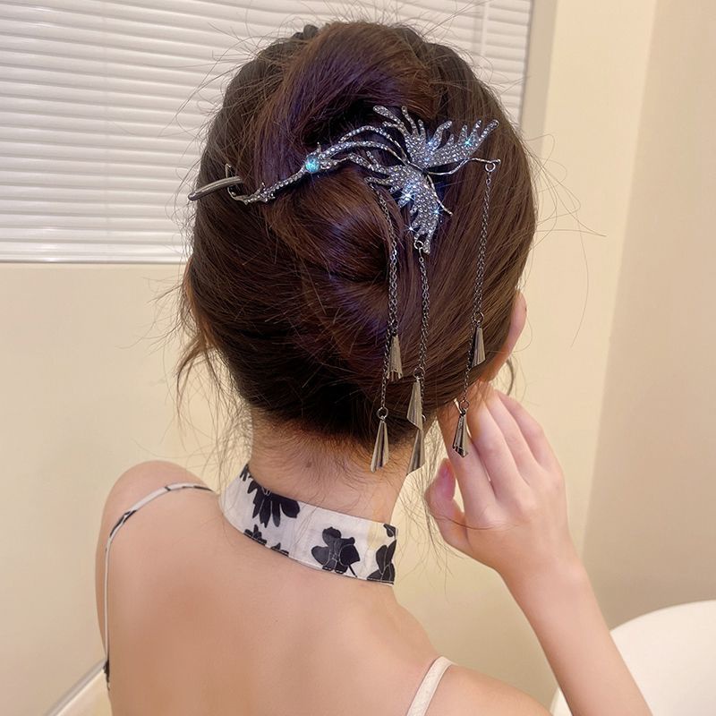 Kẹp Tóc Hình Bướm Phối Tua Rua Lưng Phẳng Siêu Nhấp Nháy Tinh Tế Cao Cấp Dành Cho Bạn Nữ