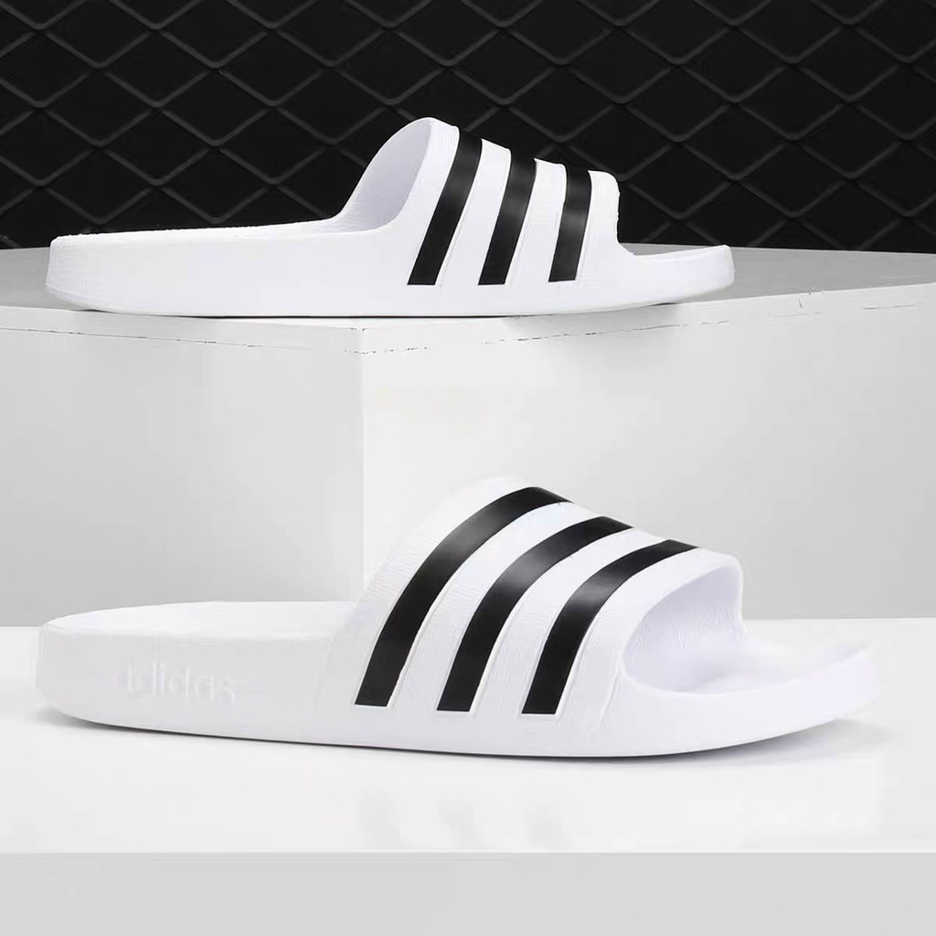 Dép Đúc Nguyên Khối Siêu Nhẹ Unisex Adida's Chính Hãng Quai Ngang 3 Sọc Thể Thao Chống Nước Full Hộp Box