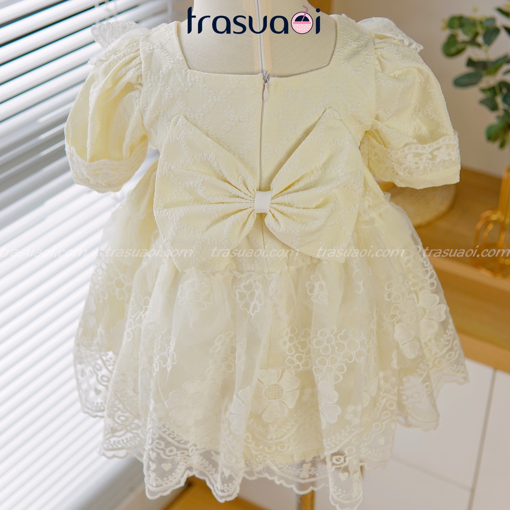 Đầm cho bé gái, váy lolita cho bé gái kiểu dáng tiểu thư dự tiệc sinh nhật, thôi nôi - TRASUAOI D032