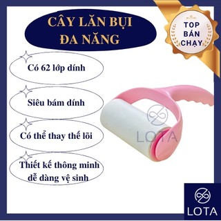 CÂY LĂN BỤI QUẦN ÁO CÁN CONG, dụng cụ làm sạch vệ sinh trên đồ giày dép, thanh lăn dính lông.