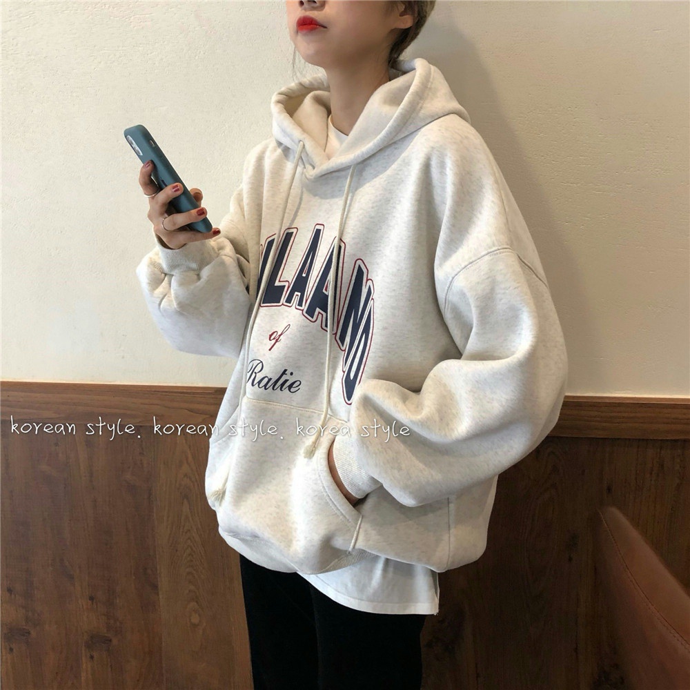 SUXI Áo Hoodie Dáng Rộng Thời Trang Mùa Thu Hàn Quốc Dành Cho Nữ