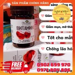 Vitamin E đỏ Nga Mirrolla 400mg (Sản phẩm chính hãng)