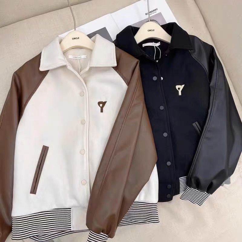 Áo khoác bóng chày nam nữ mới 2022 cổ áo polo phong cách Hàn Quốc