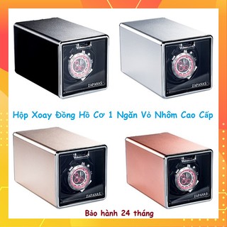 [BH 2 NĂM] Hộp Lắc Đồng Hồ Cơ 1 Ngăn Xoay Vỏ Nhôm Cao Cấp