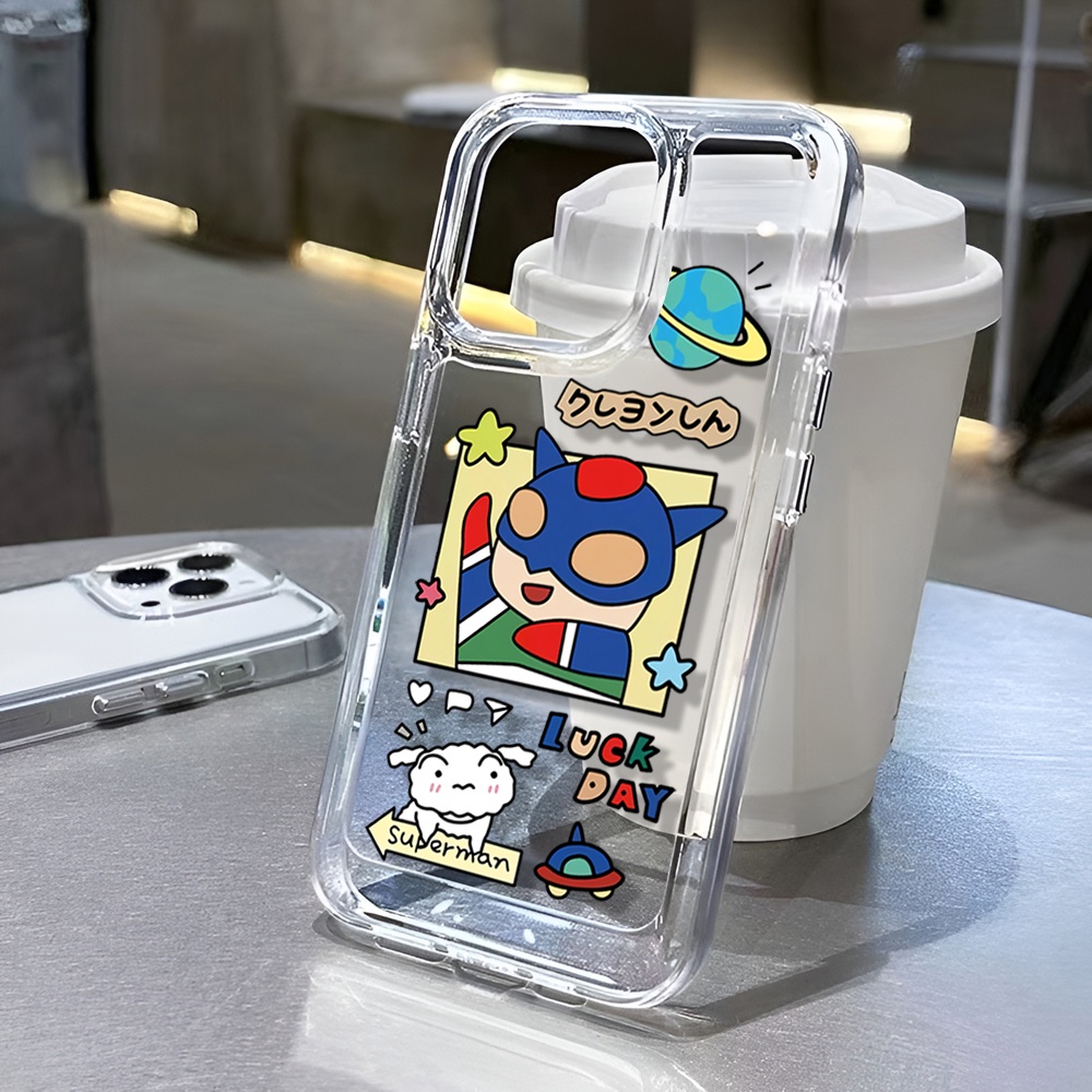 Ốp Điện Thoại Trong Suốt Hình Siêu Nhân Vui Nhộn Cho iphone 14ProMax 14Plus 13 11 12 7Plus X XR XS Max