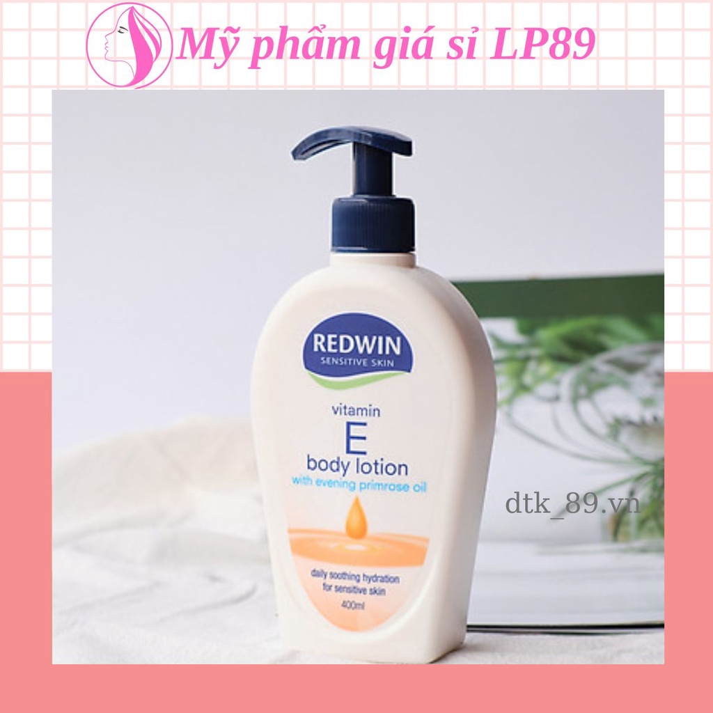 Kem dưỡng da, dưỡng ẩm da mềm mịn REDWIN Vitamin E Úc chai có vòi 400ml