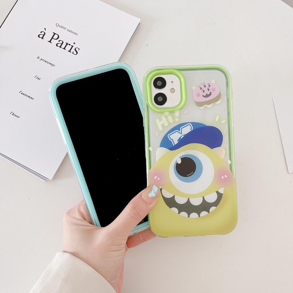 Ốp Điện Thoại Silicone Tpu Mềm Trong Suốt In Hình Quái Vật 3 Trong 1 Cho iPhone 14 13 12 11 Pro Max XS XR 8 7 Plus