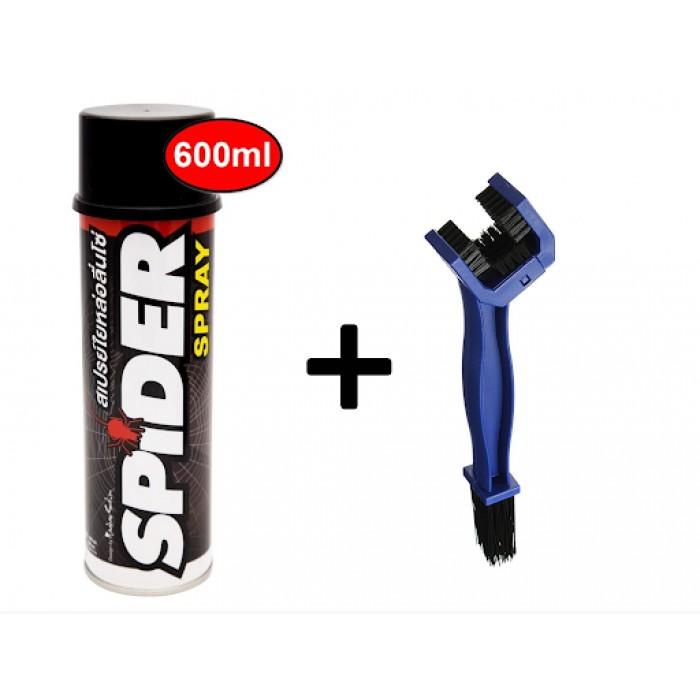 Combo Chăm Sóc Sên Lube71 SPIDER Spray 600ml + Bàn Chải Vệ Sinh Sên